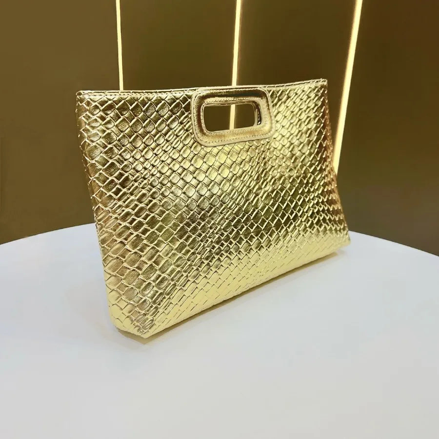 Fashionable Women's Handbag New Luxury Clutch Bag Shoulder Crossbody Bag Elegant Evening Bag Snake Skin Pattern Chain Element