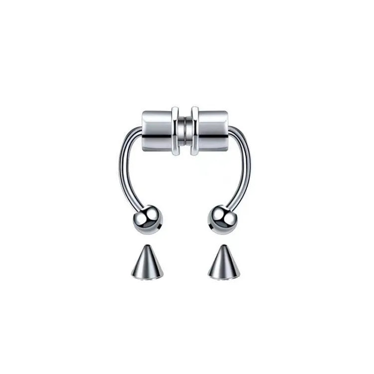 fashion stainless steel magnet non-perforated nose ring