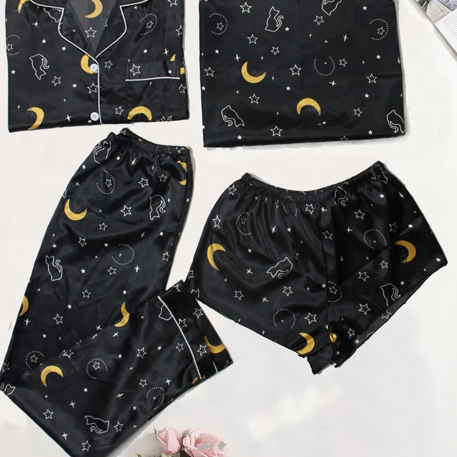 women's fashion tropical polyester printing pants sets