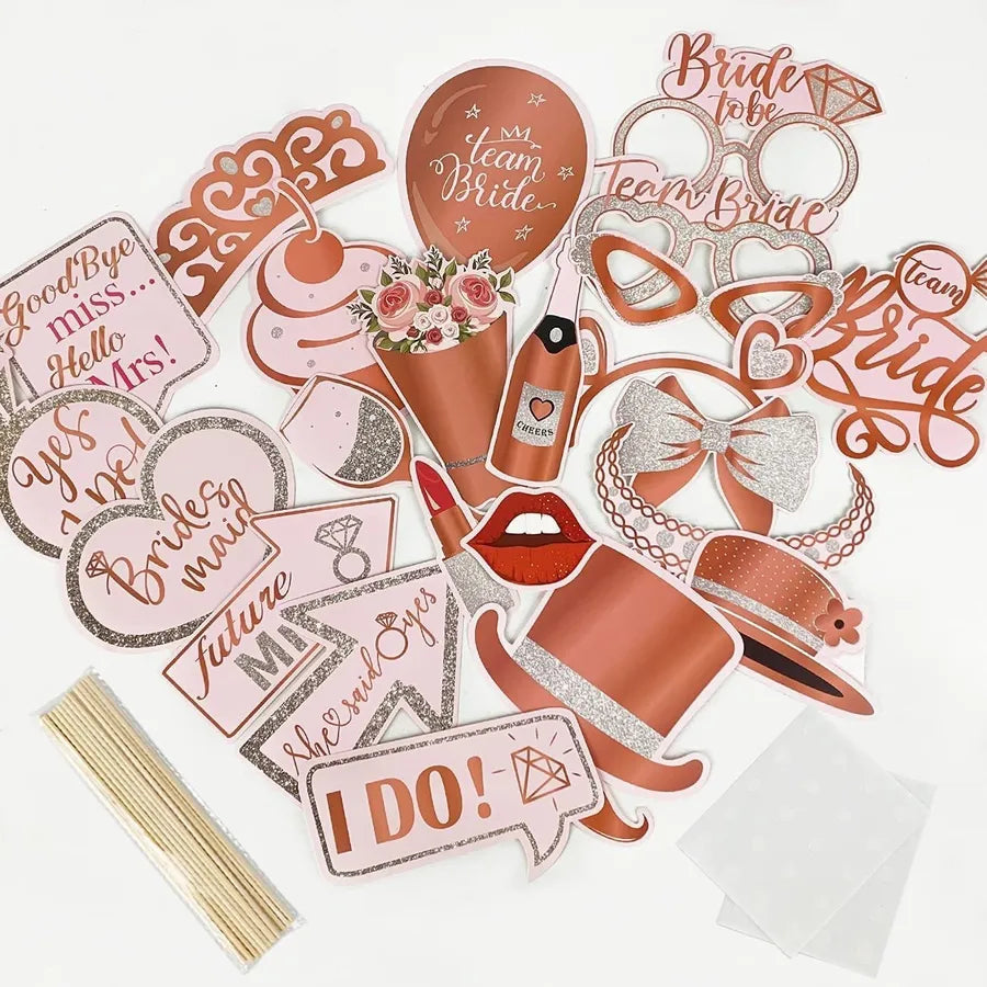 Bachelor party Wedding bride wedding bride to be photo props Team bride handheld paper photo frame