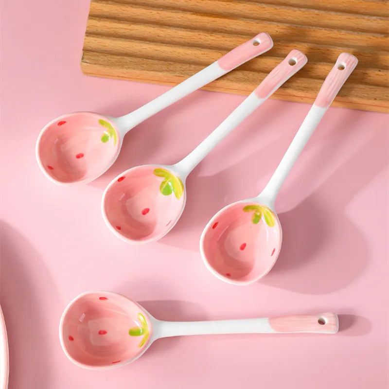 Cute Strawberry ceramics Tableware 1 Piece 1 Set