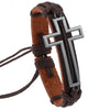 Retro Punk Cross Pu Leather Alloy Men's Drawstring Bracelets
