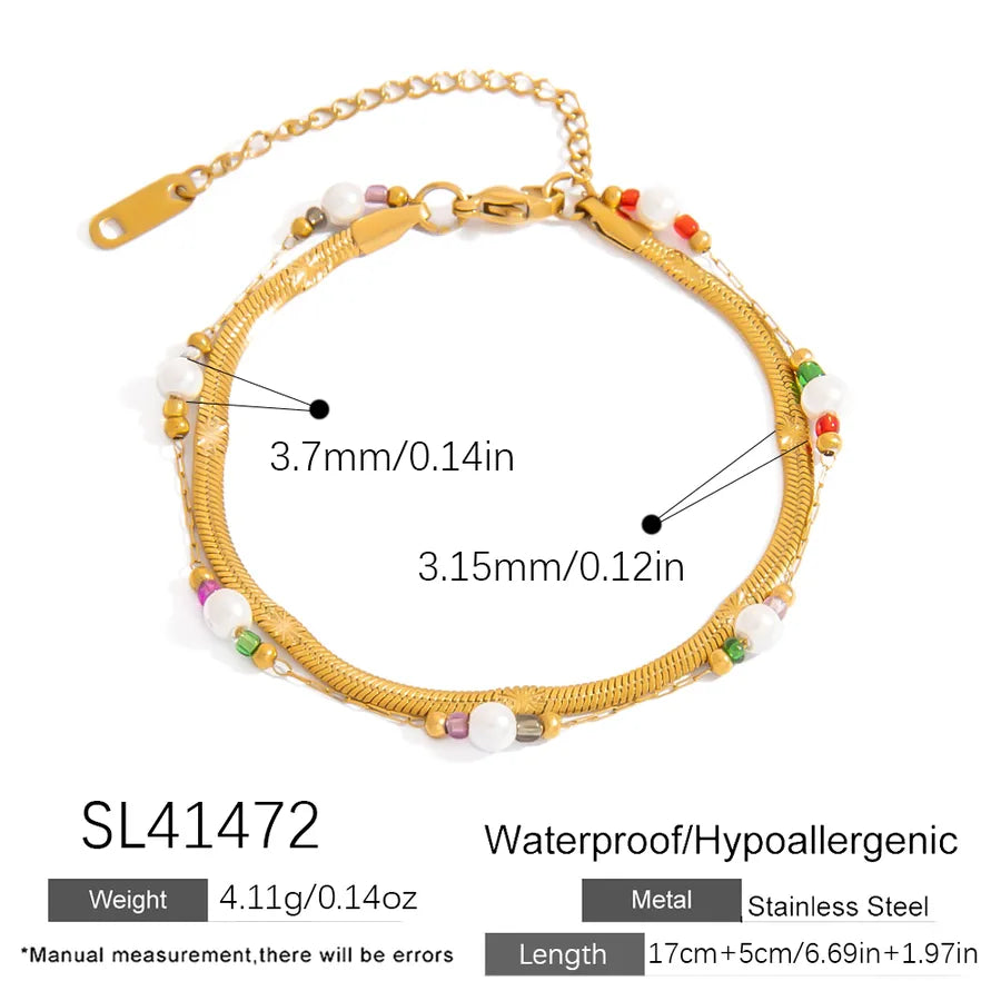 Glam Luxurious Infinity 304 Stainless Steel 18K Gold Plated snake chain Bracelets In Bulk