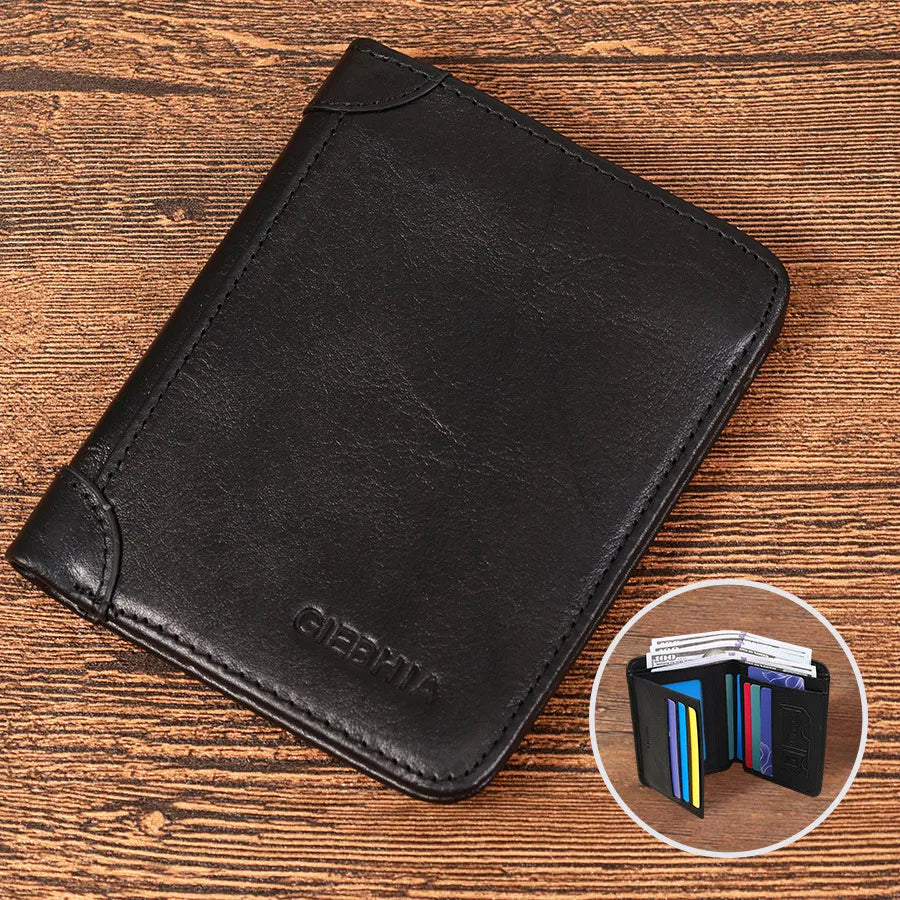 Men's Solid Color Pu Leather Folding Small Wallets