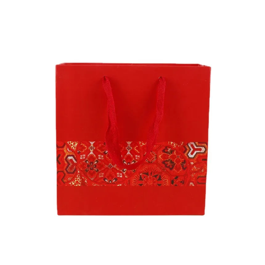 wholesale red festive gift bag gift return gift portable packaging paper bag