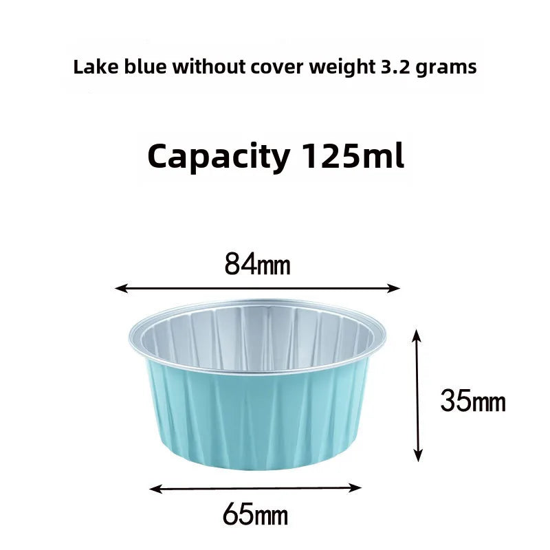 Baking Mold Pudding Cup Air Fryer Special Color Aluminum Foil Box Cake Baking Cup Round Bowl Cake Box