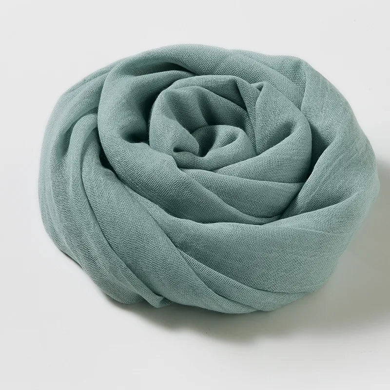women's simple style solid color cotton and linen silk scarves