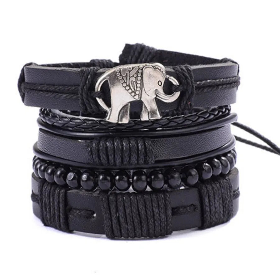 Hot Men's Leather Bracelet Woven Leather Strap Bracelet Accessories  Fashion Fashion Fashion Bracelet Ornament