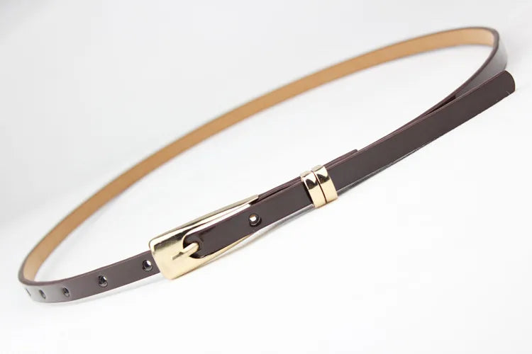 Preppy Style Simple Style Solid Color Pu Leather Alloy Plating Women's Leather Belts