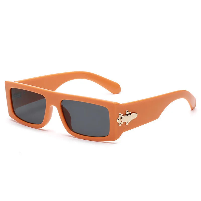 vintage style geometric ac square full frame men's sunglasses