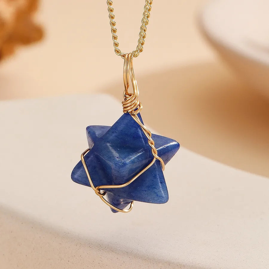 Modern Style Classic Style Irregular 304 Stainless Steel natural stone Pendant Necklace In Bulk