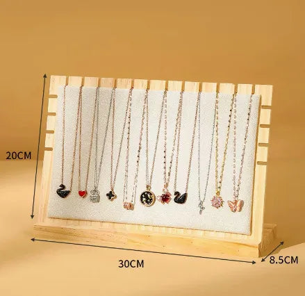 1 Piece solid wood Flannel Simple Style L Shape Jewelry Display