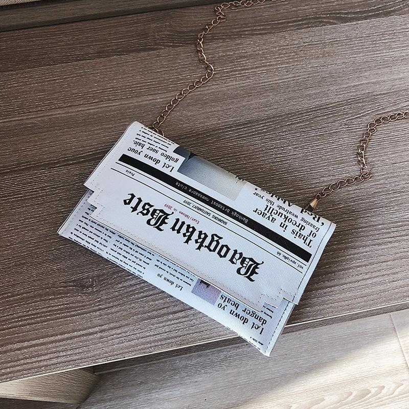 simple envelope clutch bag printing fashion chain shoulder messenger bag