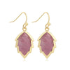 1 Pair Modern Style Sweet Leaves natural stone Copper Drop Earrings