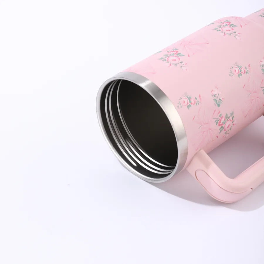 Elegant Flower 304 Stainless Steel Thermos Cup 1 Piece