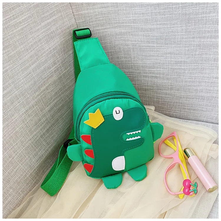 Children's cartoon chest bag cute little dinosaur cartoon crossbody shoulder bag lightweight fashion change fashion waist bag wholesale