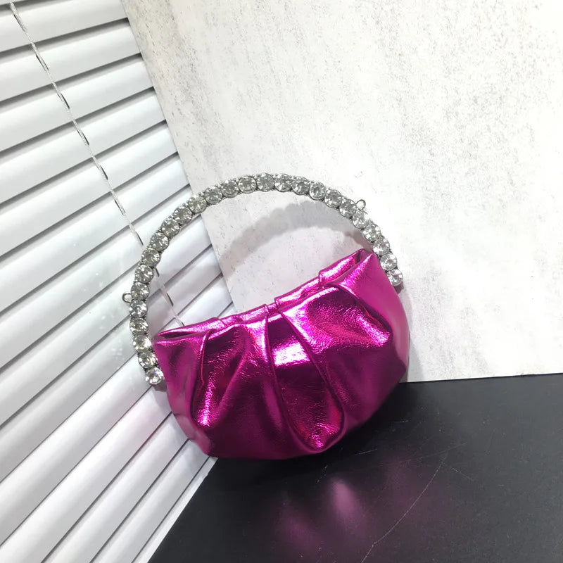 nylon solid color dumpling shape evening bags