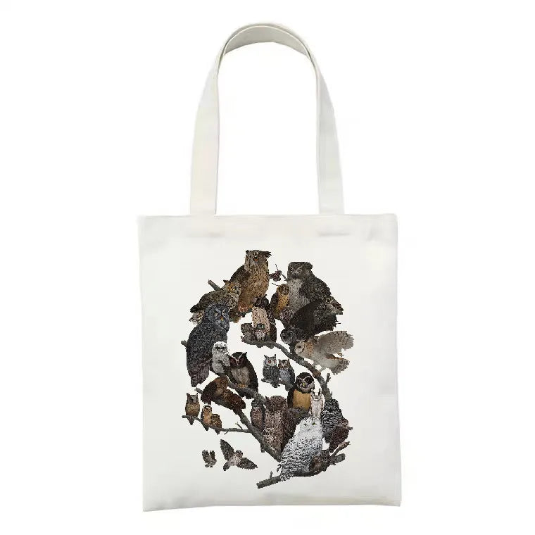 women's simple style artistic animal mushroom butterfly shopping bags