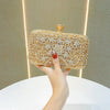 New Diamond Embedded Evening Handbag For Women Square Fashion Polyester Ball Gown Diamond Clutch Bag Ladies Party Purse
