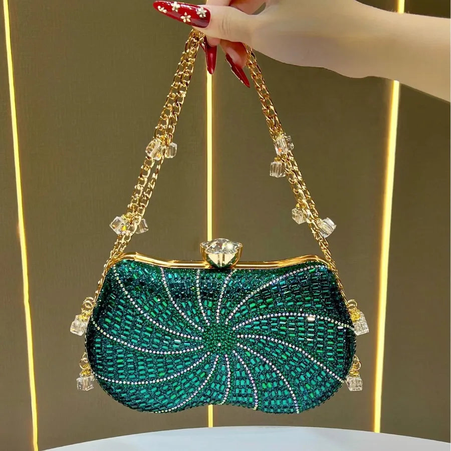 Elegant Shiny Rhinestone Evening Bag Fashionable Ladies Clutch Handbag Matched With Dresses Perfect For Dinner Party