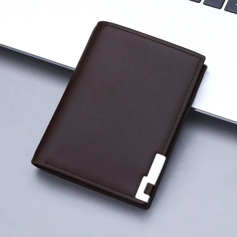 men's solid color pu leather open wallets