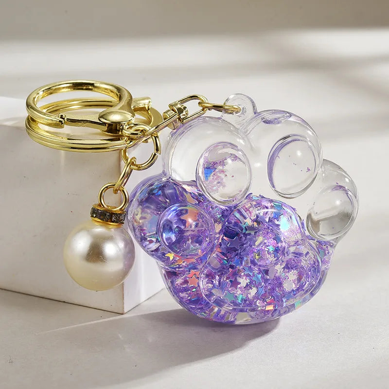 cartoon style solid color arylic unisex bag pendant keychain