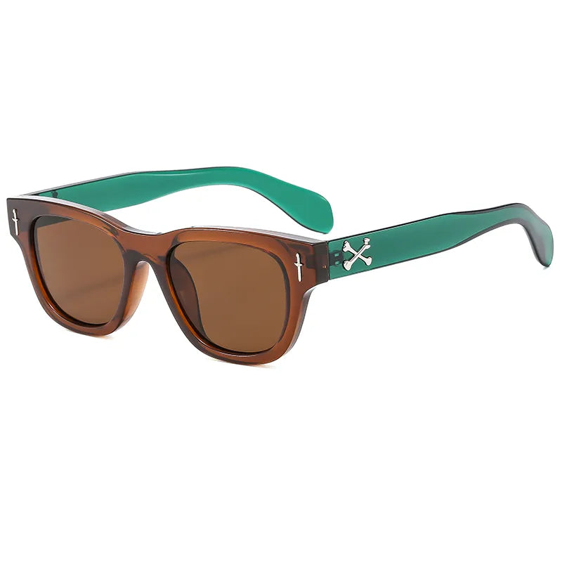 Casual Hawaiian Letter Pc Resin Square Full Frame Women's Sunglasses