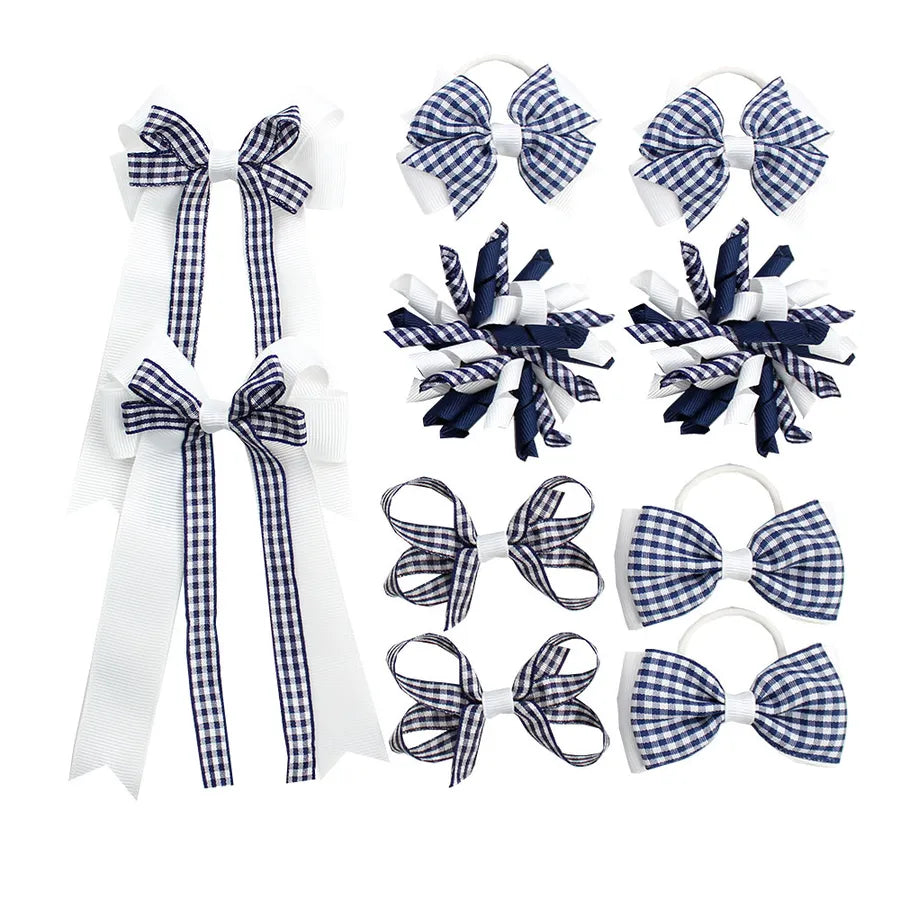 New Plaid Suit British Student Hair Accessories Plaid Bow Australian Student Curly Hair Clip Hair Tie