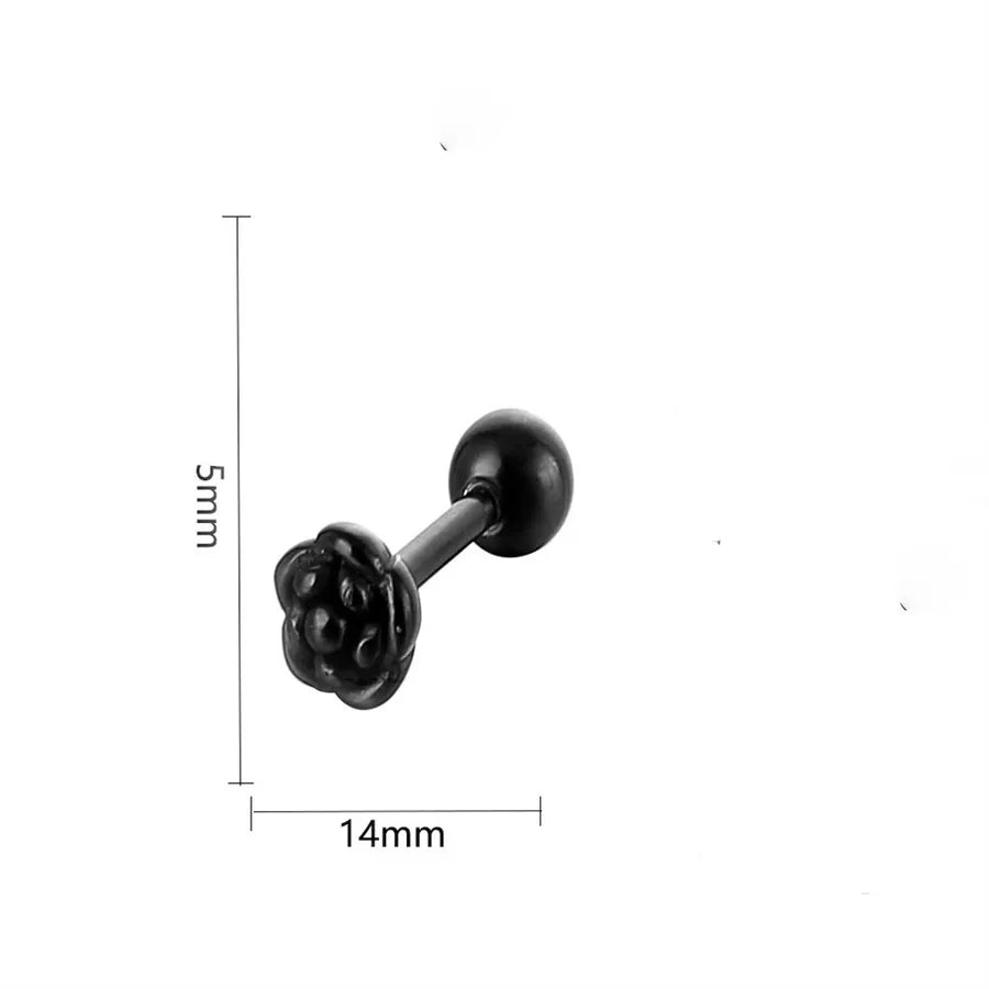 1 Piece Hip-Hop Rose Plating Stainless Steel Ear Studs