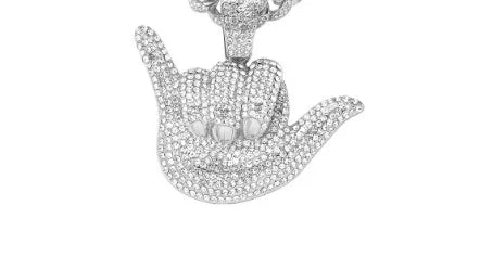 hip-hop letter alloy inlay rhinestones men's pendant necklace