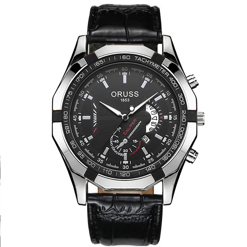 business geometric single folding buckle quartz men's watches