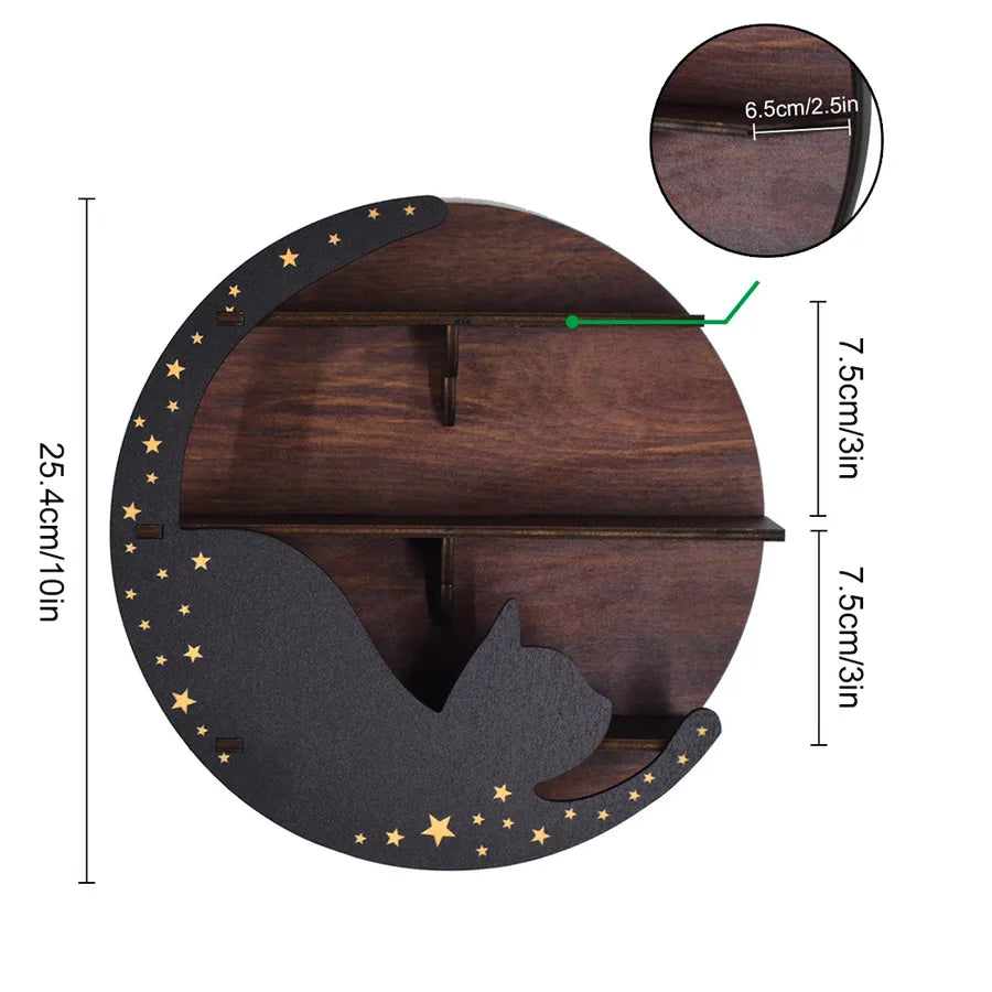 retro moon basswood storage rack 1 piece