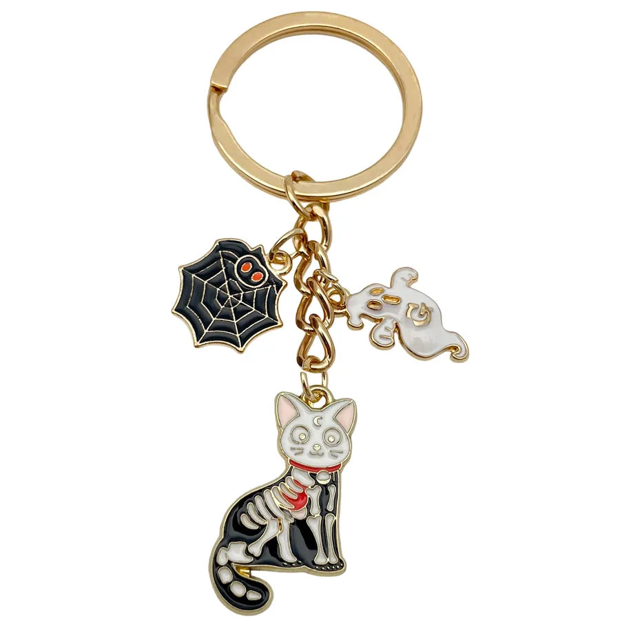 Halloween Ghost Cartoon Couple Car Keychain Pendant Ring Creative Personalized Alloy Bag Decorations Small Hanging Ornaments