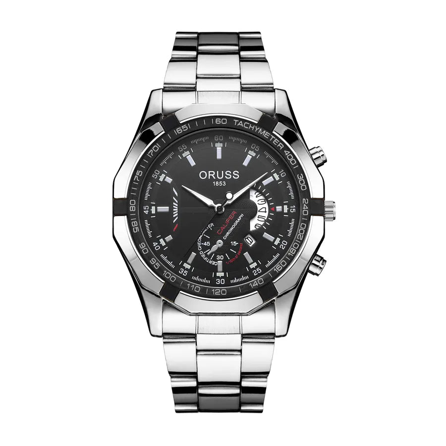 business geometric single folding buckle quartz men's watches