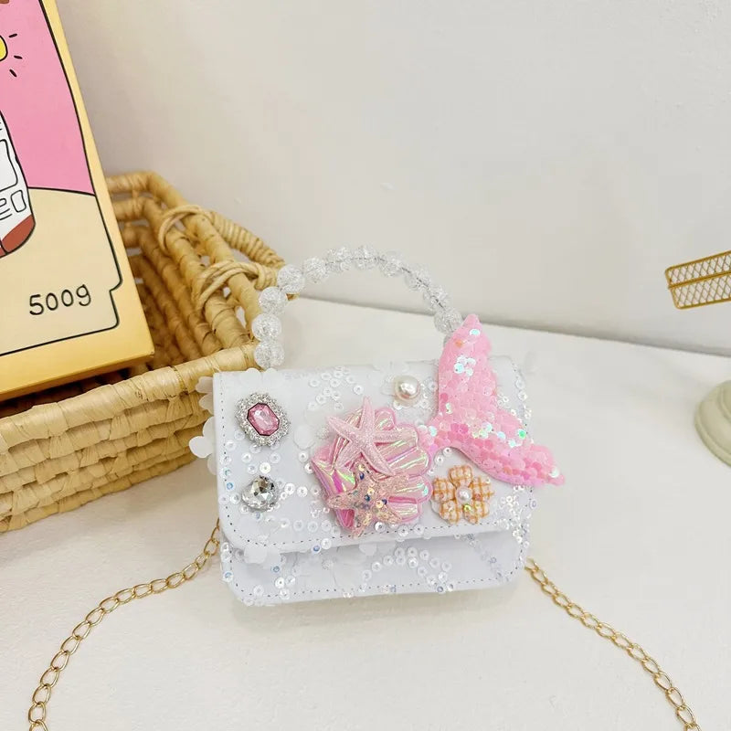 Children's Pearl Handbag  New Children's Bag Girls' Crossbody Bag Princess Accessories Bag  Style Shoulder Bag