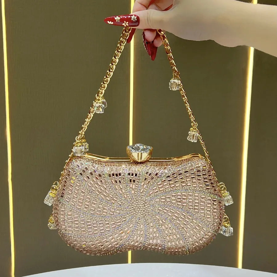 Elegant Shiny Rhinestone Evening Bag Fashionable Ladies Clutch Handbag Matched With Dresses Perfect For Dinner Party