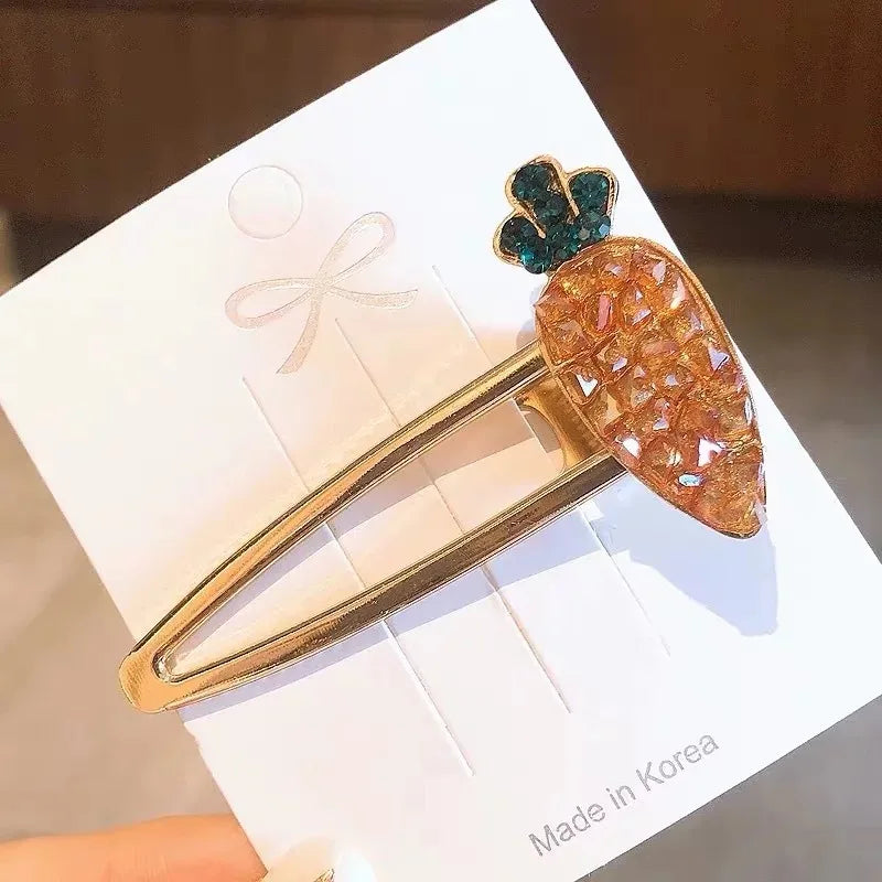 Cute Women's Fruit Crystal Hair Clip