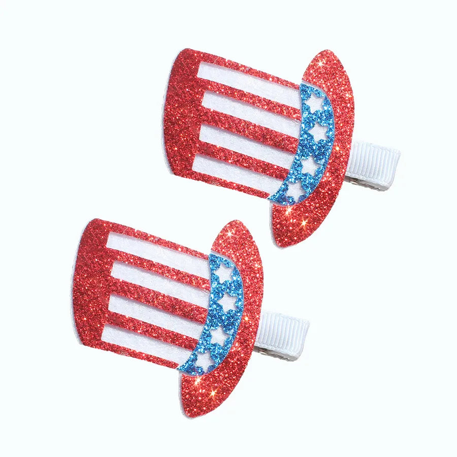 New US Independence Day Candy Ice Cream Flag Star Patriotic Children Hairpin Handmade Hot Selling Hair Accessories