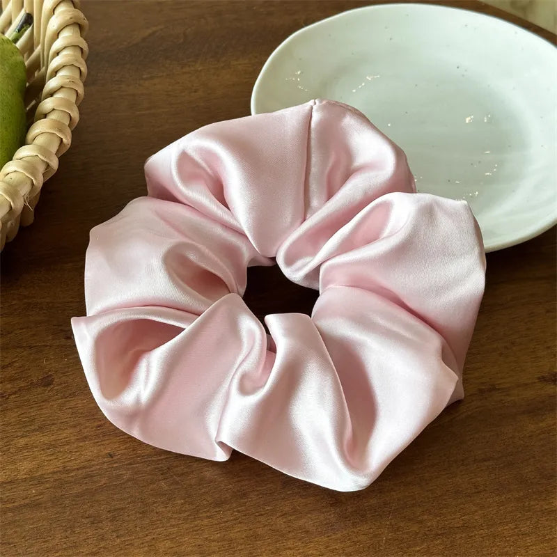Elegant Lady Advanced Sense Women's Solid Color satin Hair Tie