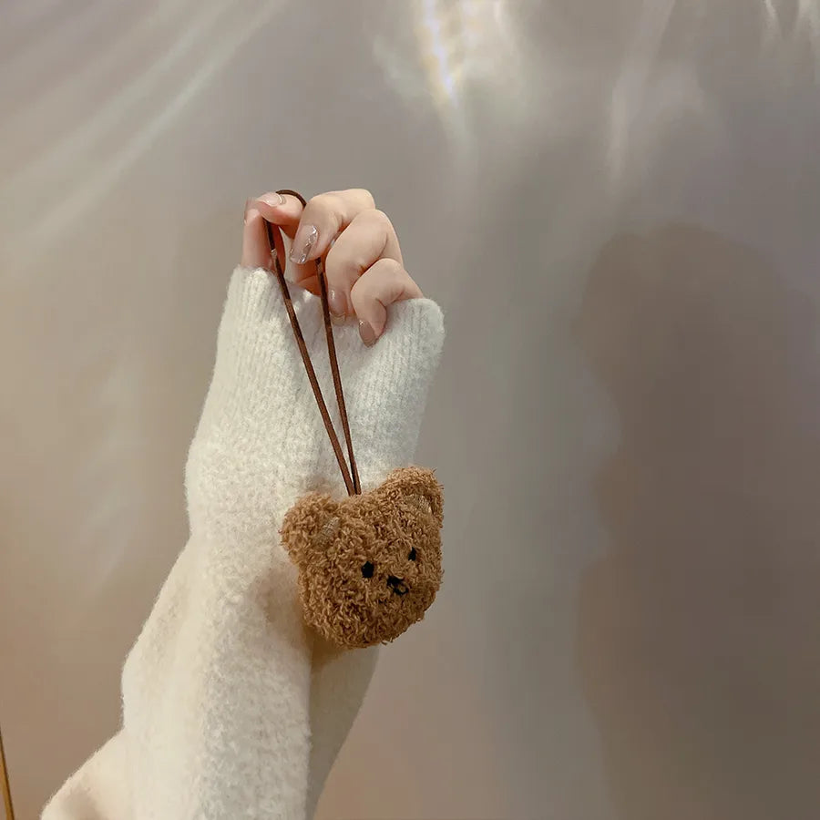cute heart shape flower pc silica gel soft clay inlay artificial pearls women's mobile phone chain 1 piece