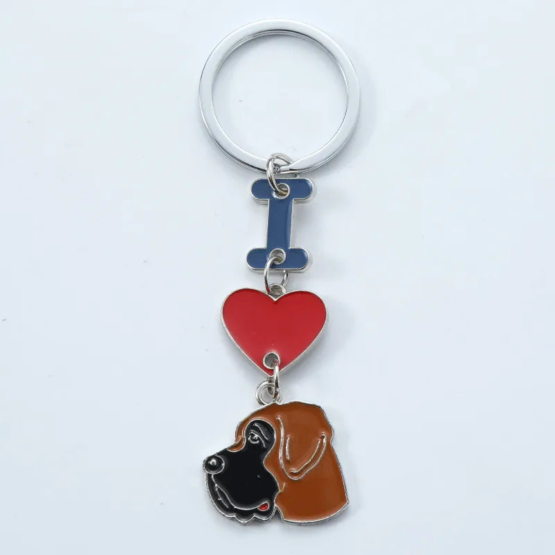 1 Piece Cute Letter Dog Heart Shape Zinc alloy Unisex Slip-on Keychain