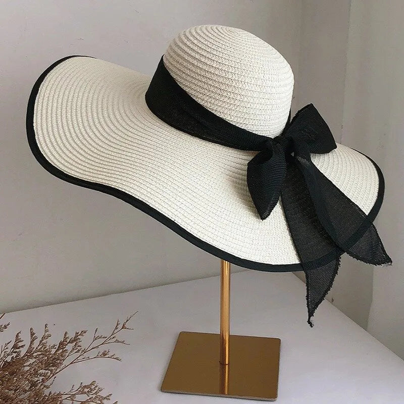 Women's Vacation Modern Style Bow Knot Big Eaves Straw Hat