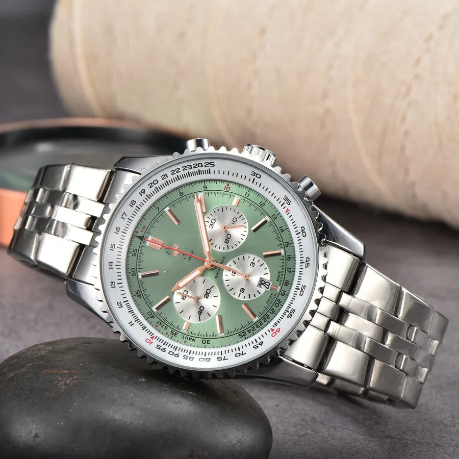Business Simple Style Solid Color Butterfly Double Snap Quartz Men's Watches