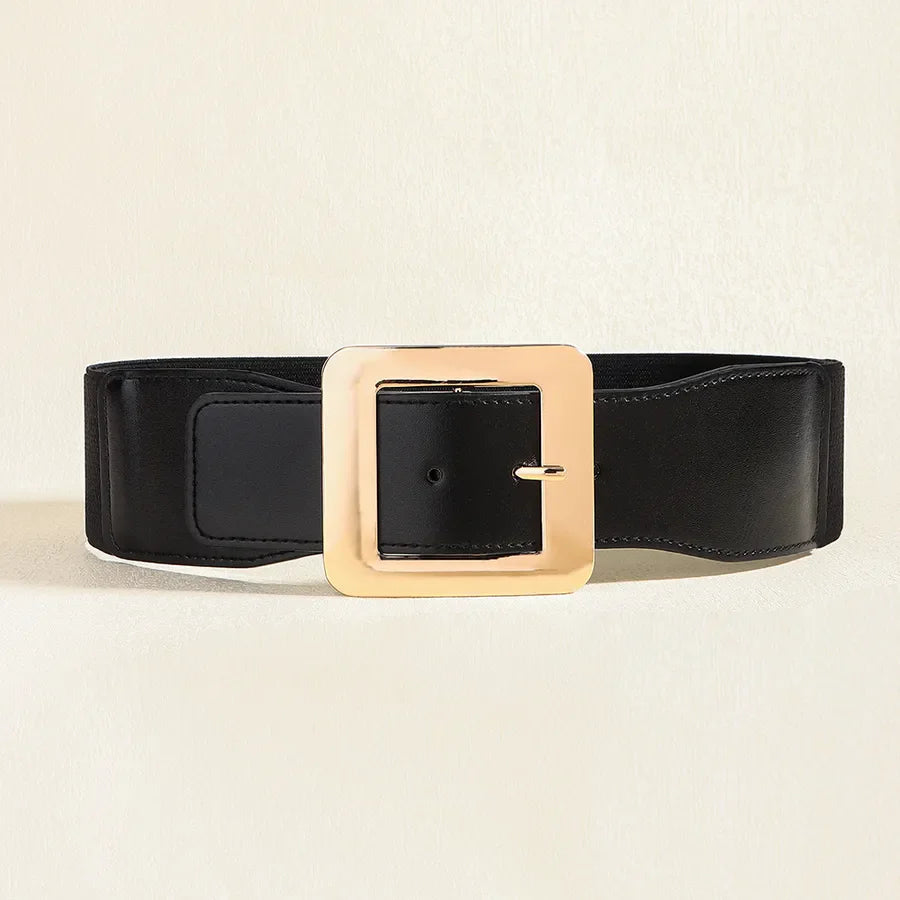 elegant business formal solid color pu leather women's leather belts