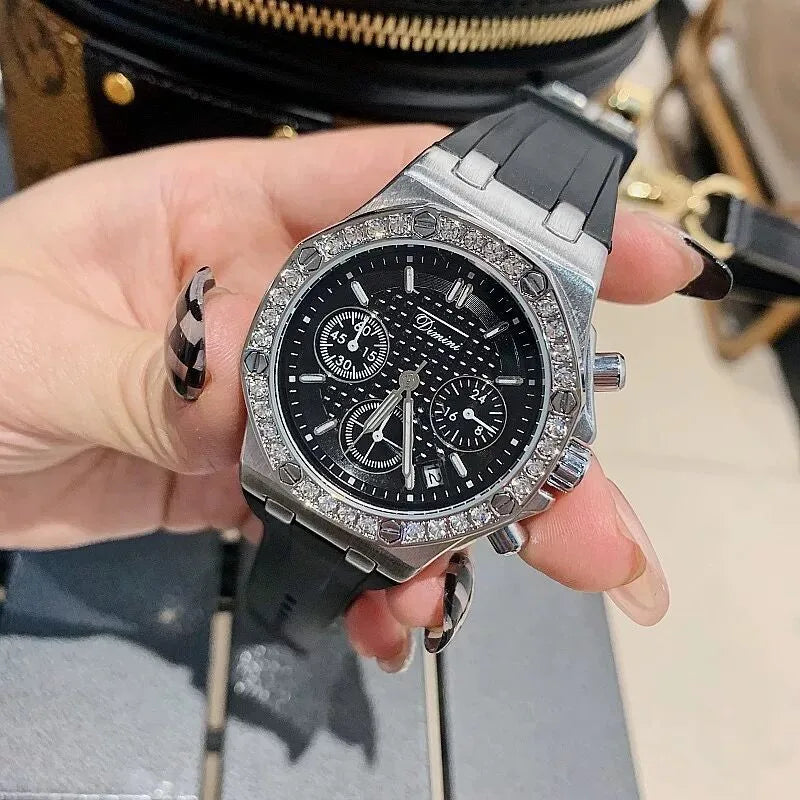 Casual Elegant Solid Color Buckle Quartz Watch Women's Watches