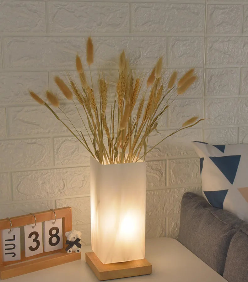 Nordic Decorative Glass Vase Table Lamp Bedroom Creative Simple Warm Night Light Atmosphere Bedside Lamp Japanese Wabi-Sabi