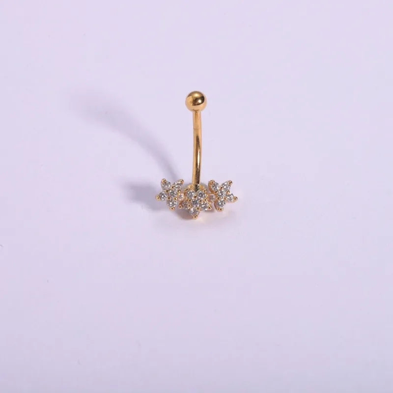 1 Piece Ear Cartilage Rings & Studs Casual Hip-Hop Punk Heart Shape Butterfly 316L Stainless Steel  Polishing Plating Zircon 18K Gold Plated Eyebrow Studs Ear Cartilage Rings & Studs Belly Rings