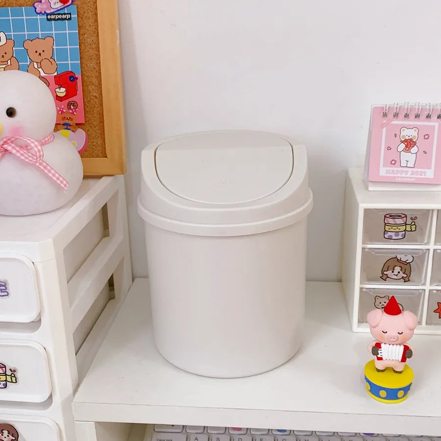 fashion desktop small trash can barrel bedroom creative mini storage box
