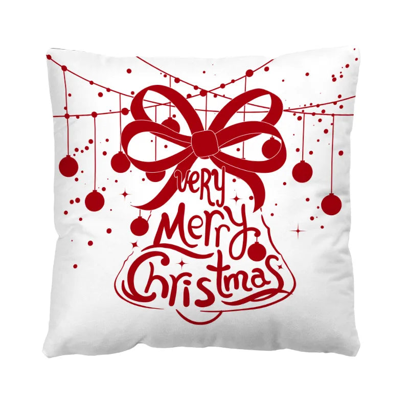 Christmas Casual Christmas Tree Santa Claus Letter short plush Pillow Cases Couch & Sofa Decor