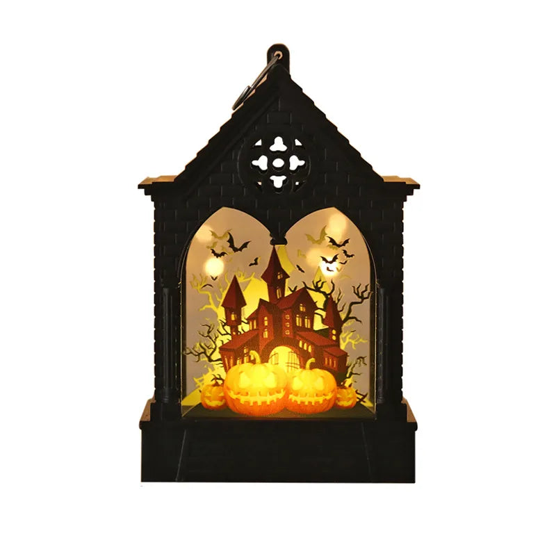 Halloween Decoration LED Lantern Electric Candle Lamp Holiday Atmosphere Decoration Table Decorations Plastic Glass Material